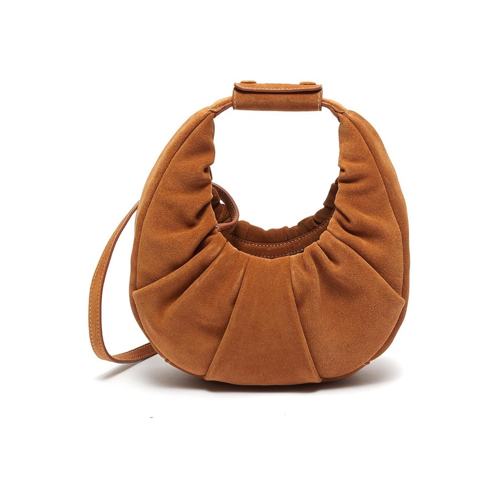 Staud Tan Suede Mini Soft Moon Bag